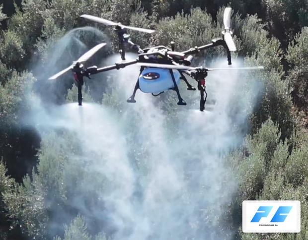 Γεωργία ακριβείας με drone XAG σε ψεκασμό ελαιώνα